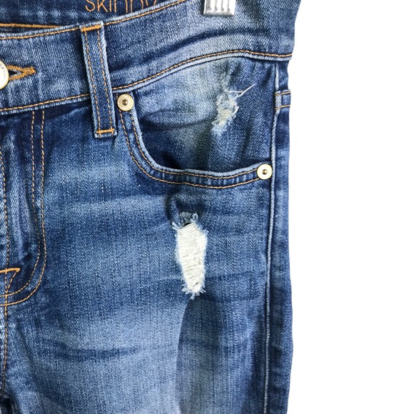 7 For All Mankind Women's The Ankle Skinny Jeans Mid-Rise Blue Denim Cotton 26 - Picture 4 of 14